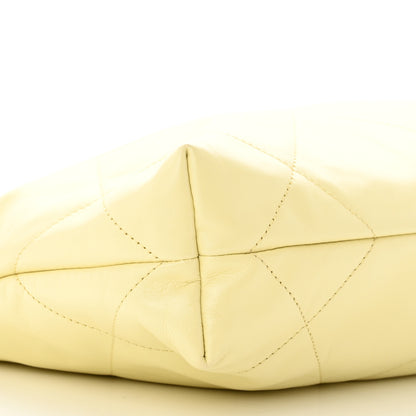 Chanel Shiny Calfskin Quilted Small Chanel 22 Light Yellow 10 of 11