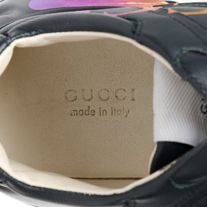 Gucci Calfskin Iridescent Logo Womens Rhyton Sneakers 39 Black 7 of 9