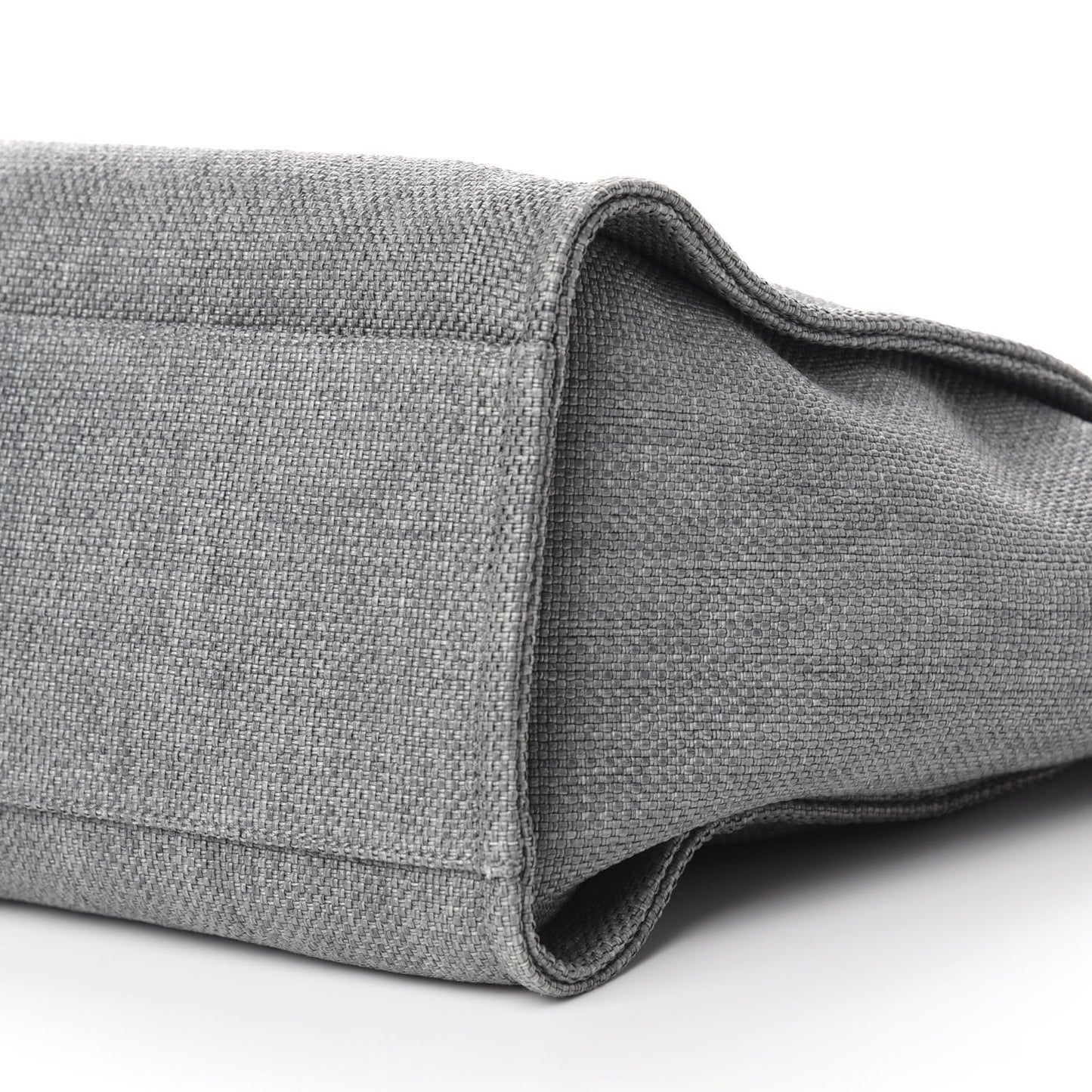 Woven Straw Raffia Medium Deauville Tote Grey
