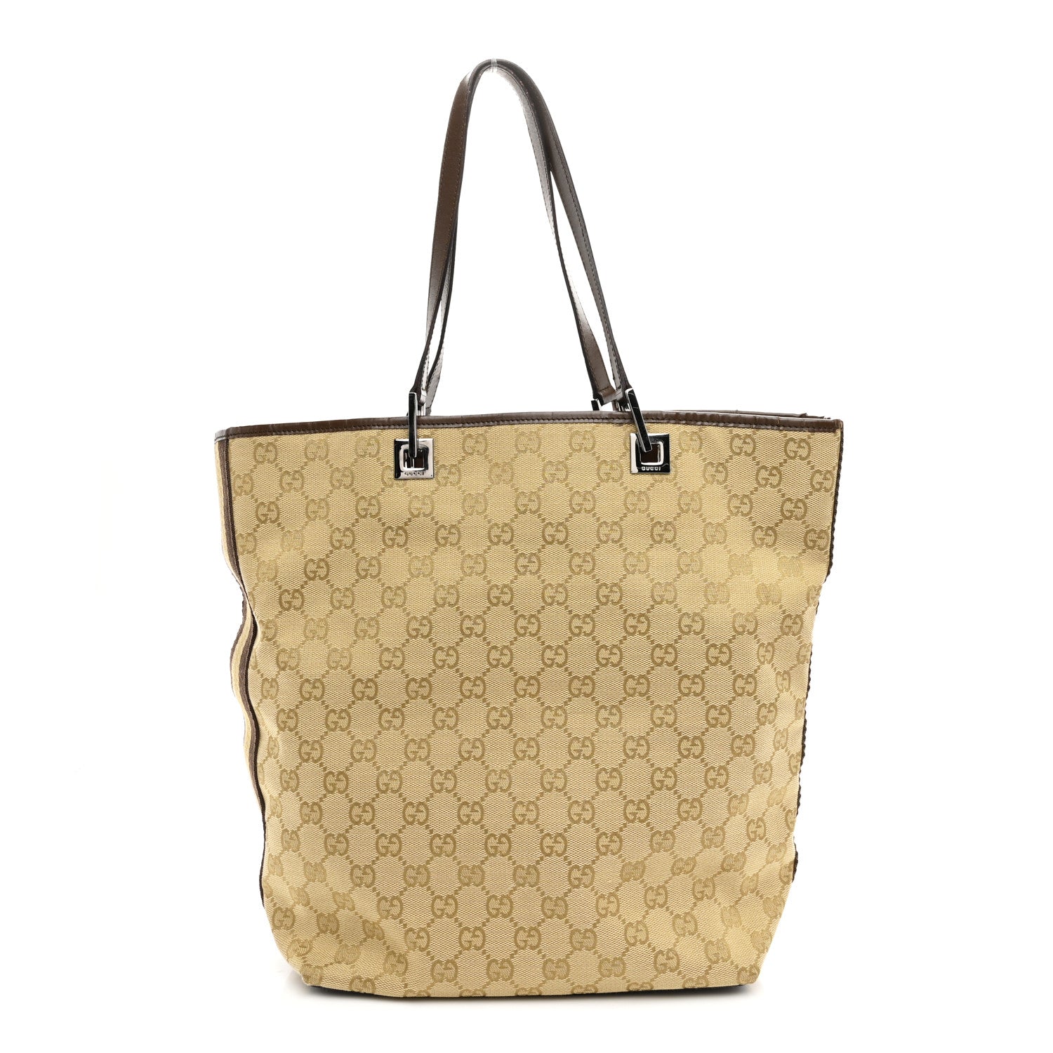 Gucci Monogram Web Large Bucket Tote Brown 1 of 10