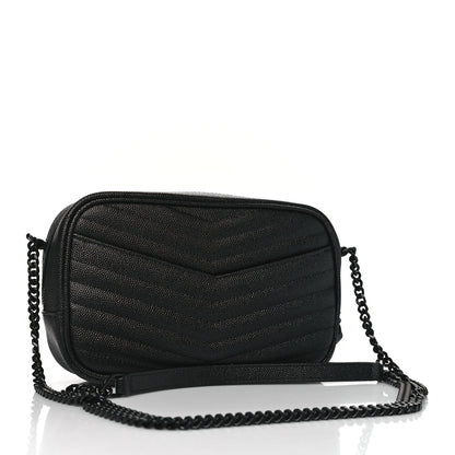 Saint Laurent SAINT LAURENT Grain De Poudre Matelasse Monochrome Monogram Mini Lou Camera Bag Black 3 of 9