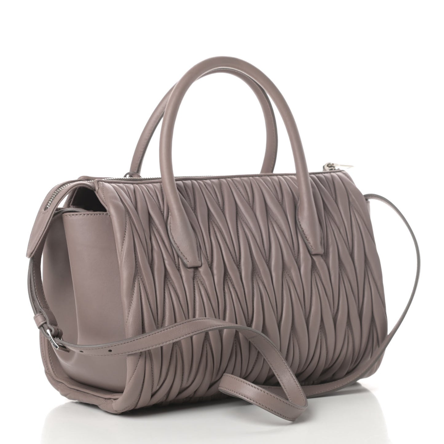 Nappa Matelasse Top Handle Bag Pomice