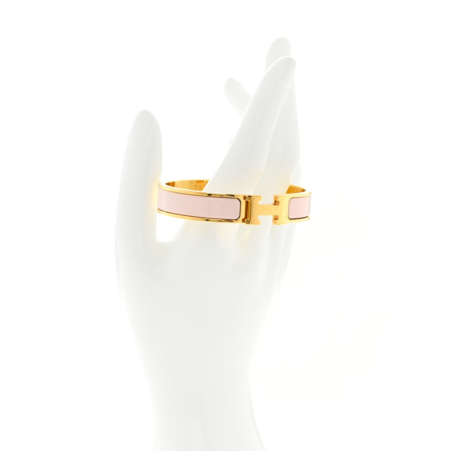 Hermes Enamel Narrow Clic Clac H Bracelet GM Rose Candeur 2 of 6