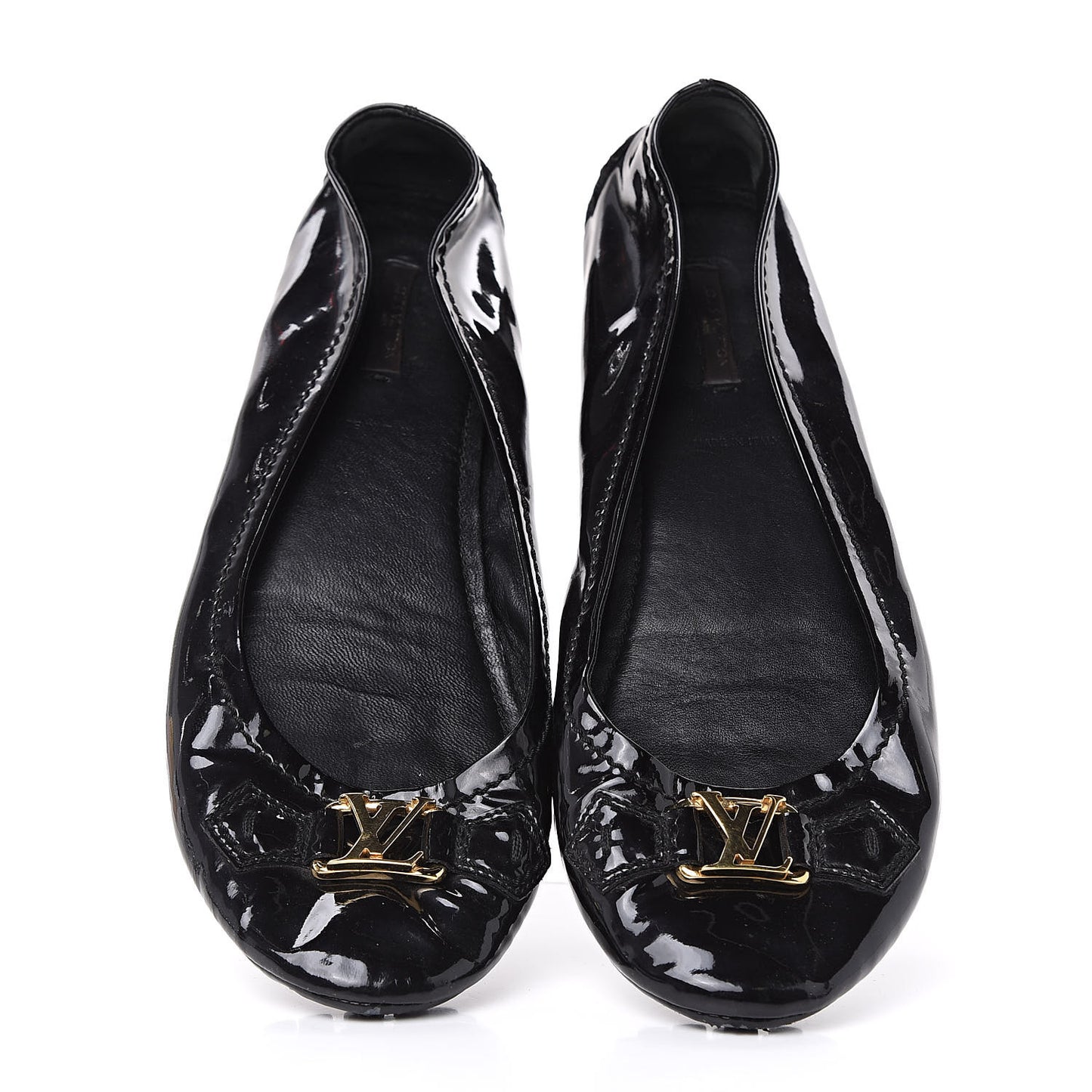 Patent Calfskin Oxford Loafers 42 Black