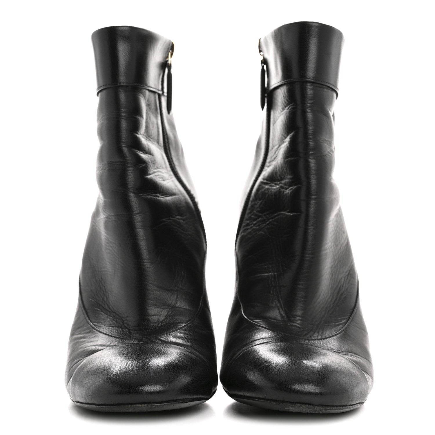 Chanel Goatskin Pearl Cap Toe Boots 38.5 Black 3 of 10