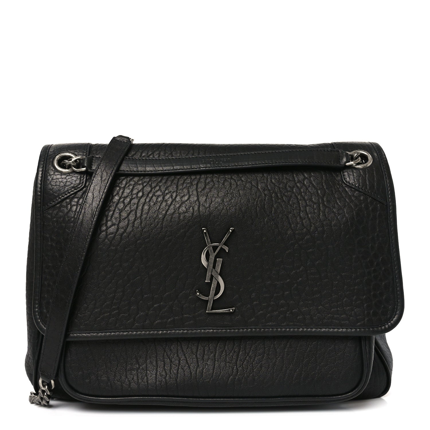 Saint Laurent Grained Lambskin Monogram Large Niki Chain Satchel Black 1 of 10