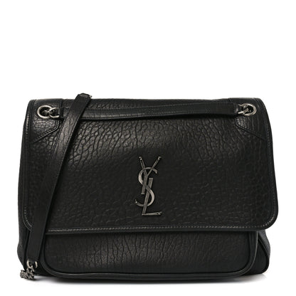 Saint Laurent Grained Lambskin Monogram Large Niki Chain Satchel Black 1 of 10