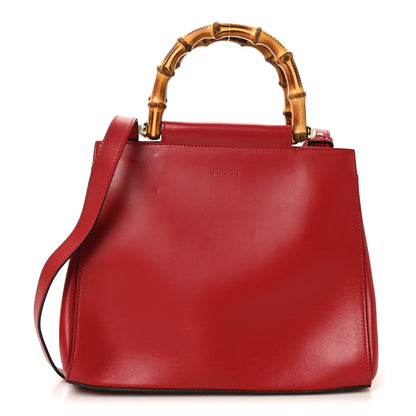 Gucci Nappa Bamboo Small Nymphaea Top Handle Bag Hibiscus Red 1 of 10