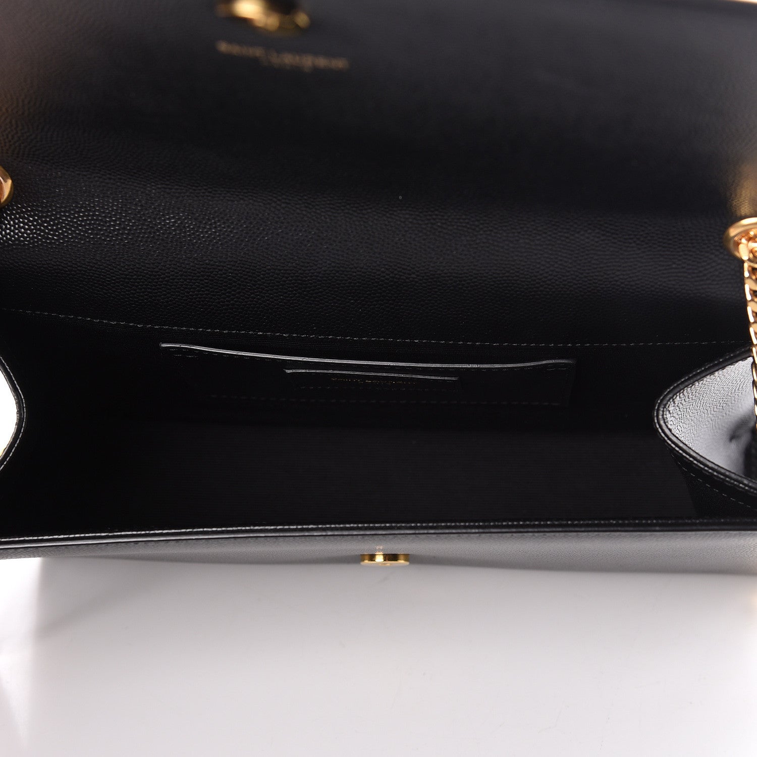 Saint Laurent Grain De Poudre Medium Classic Monogram Kate Satchel Black 5 of 9