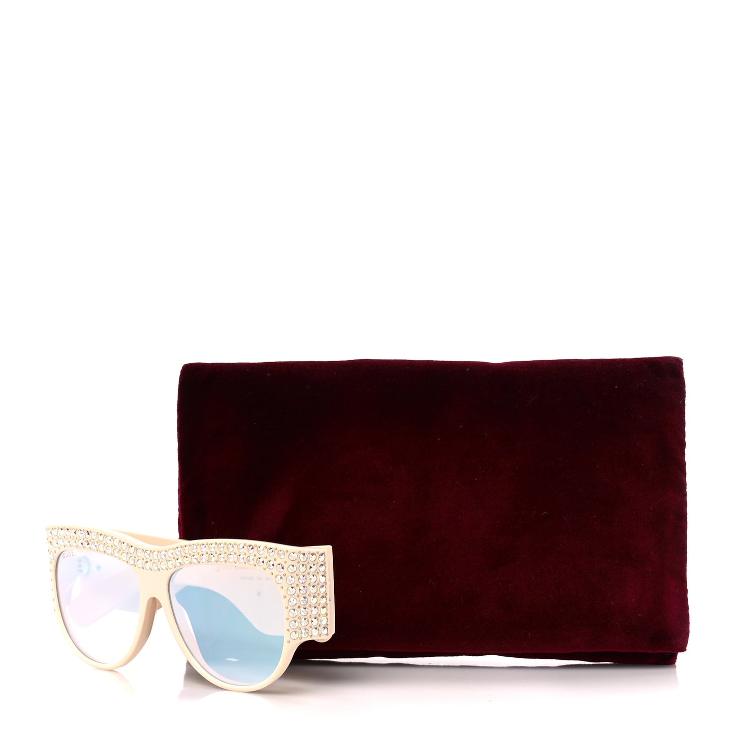 Acetate Crystal Oversize Hollywood Forever Sunglasses GG0144S Ivory