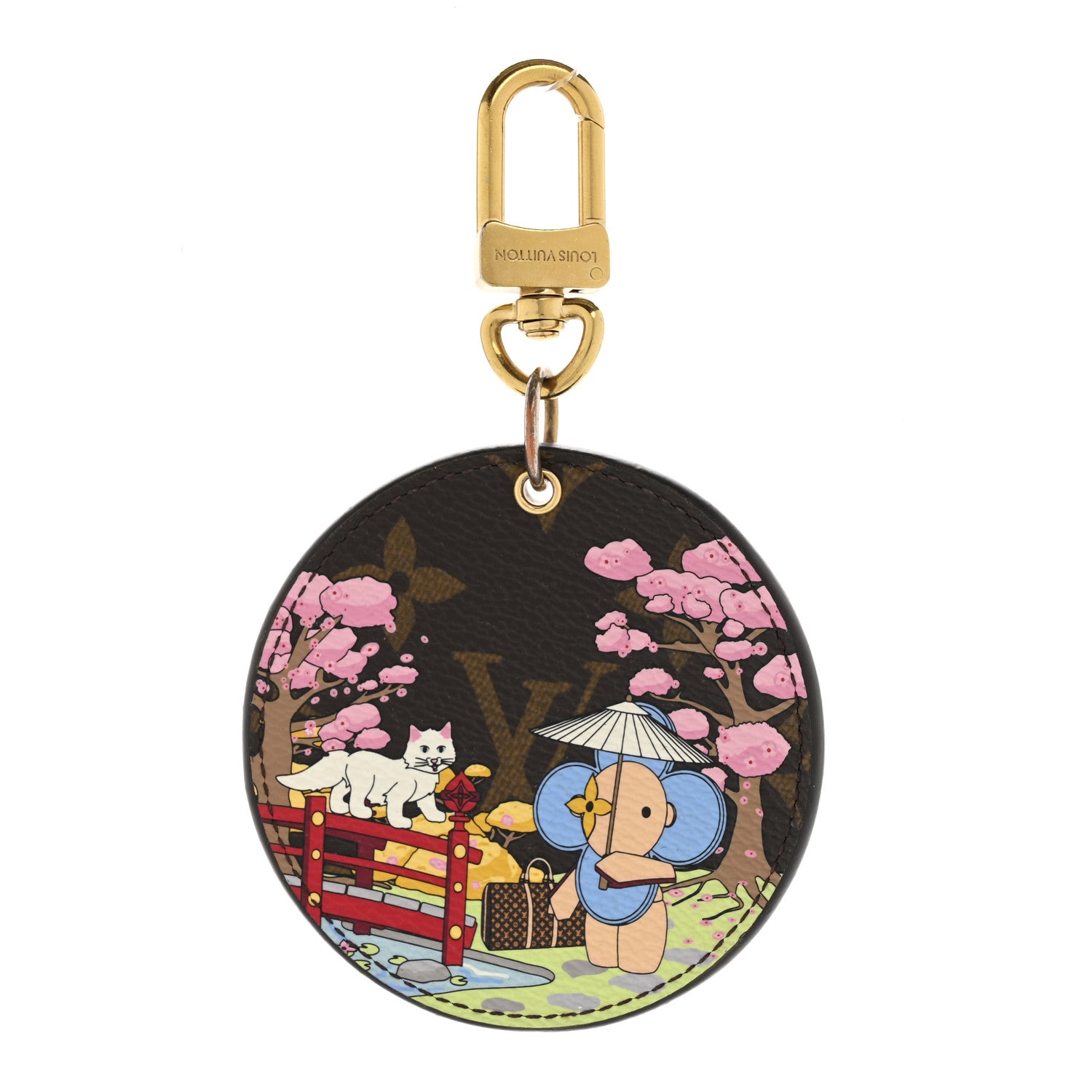 Louis Vuitton Monogram 2021 Christmas Animation Japanese Garden Bag Charm Key Ring Wisteria Pink 1 of 7
