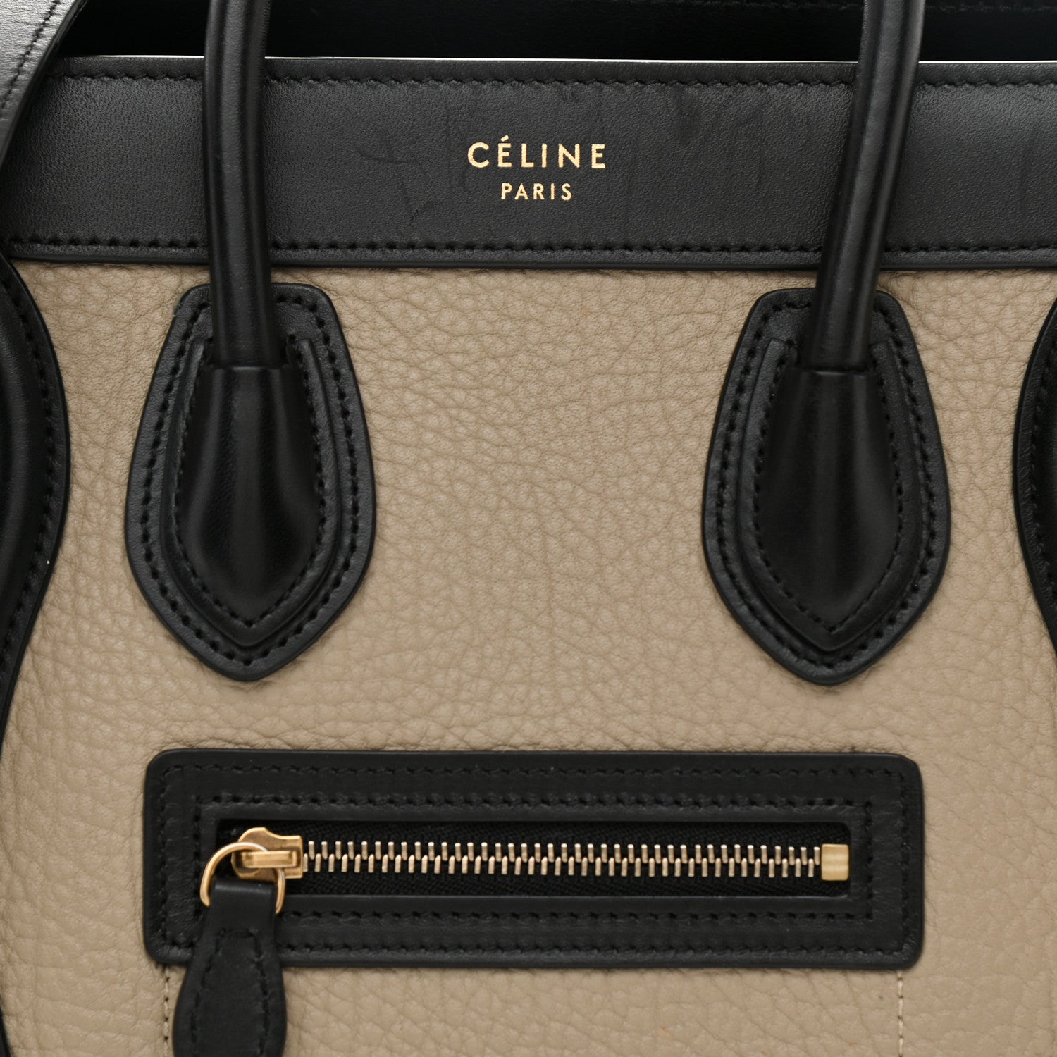 Celine Bullhide Calfskin Nubuck Nano Tri-Color Luggage Light Taupe 9 of 13