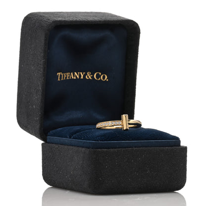Tiffany 18K Yellow Gold Diamond 2.5mm T T1 Ring 55 7.25 5 of 5