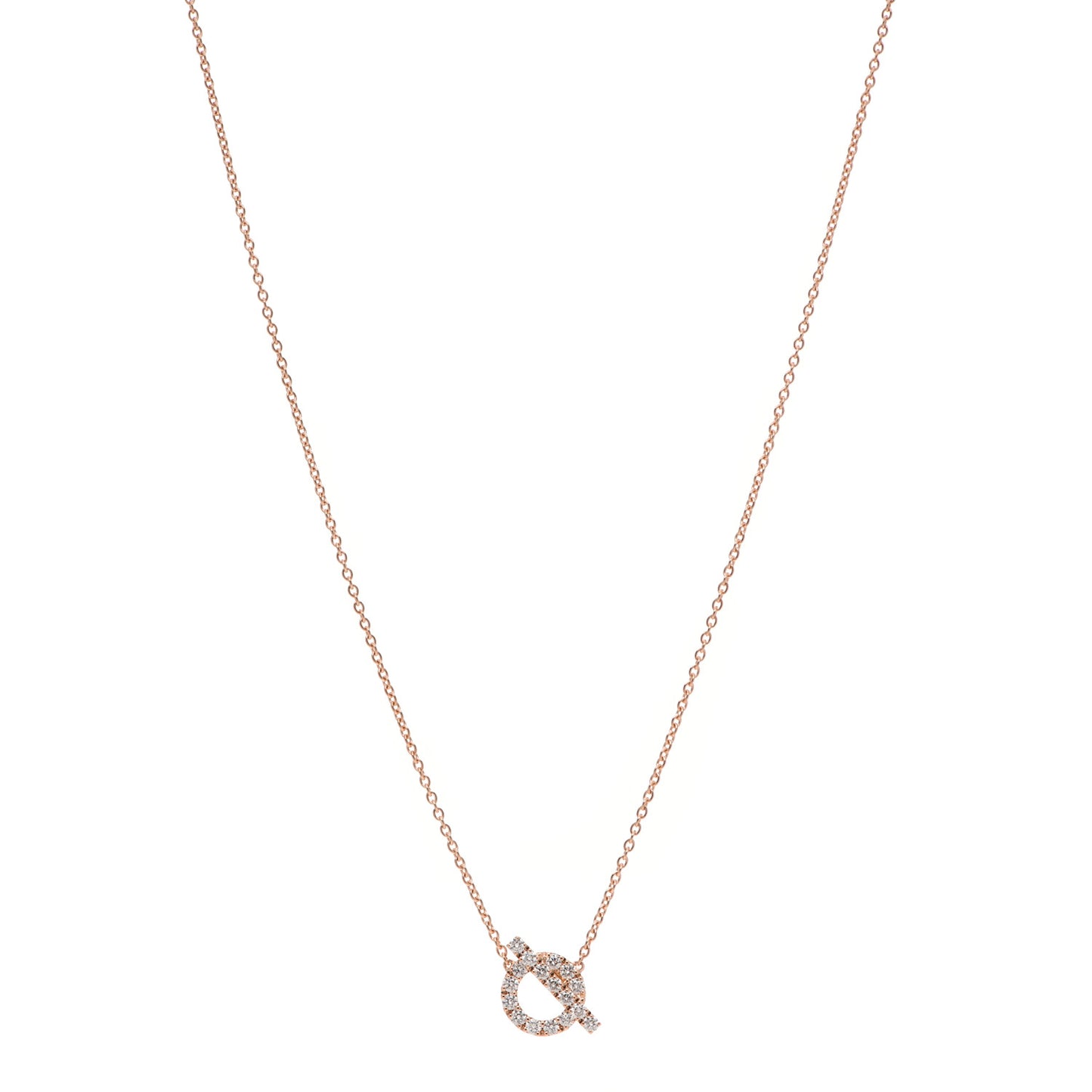 18K Rose Gold Diamond Finesse Pendant Necklace