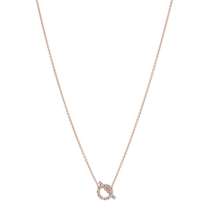 Hermes 18K Rose Gold Diamond Finesse Pendant Necklace 1 of 5