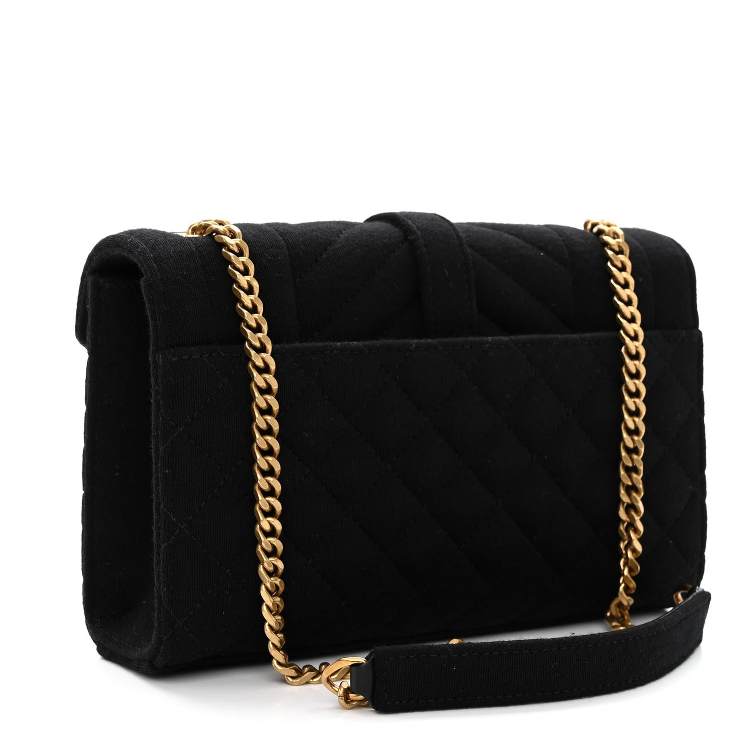 Saint Laurent Jersey Mixed Matelasse Triquilt Small Monogram Satchel 3 of 9