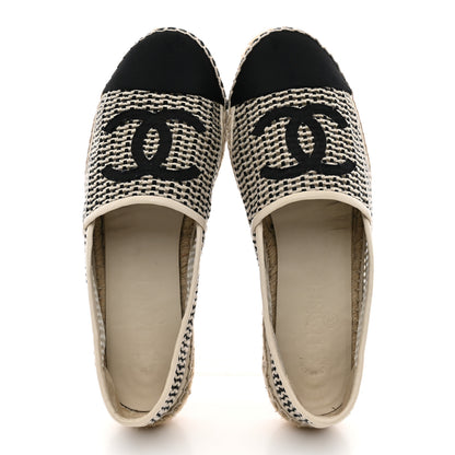 Chanel Mesh Grosgrain CC Espadrilles 40 Beige Black 2 of 8