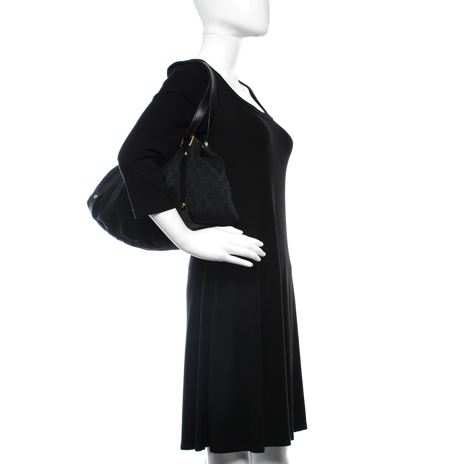 Gucci Monogram Medium Abbey Shoulder Bag Black 2 of 10