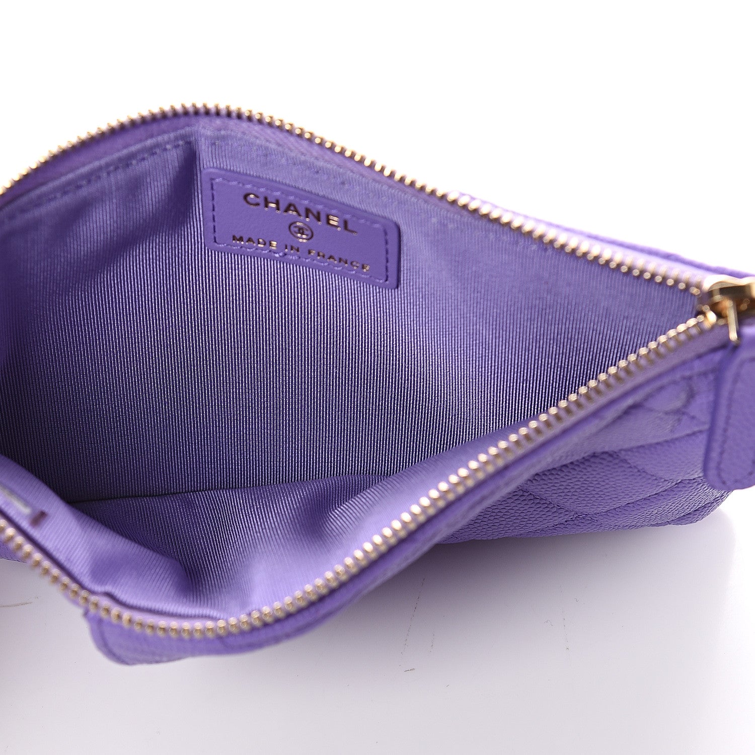 Chanel Caviar Quilted Classic Flat Wallet Pouch Purple 4 of 6