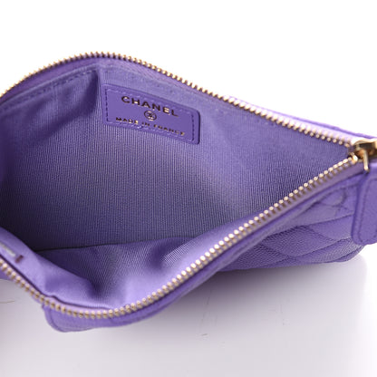 Chanel Caviar Quilted Classic Flat Wallet Pouch Purple 4 of 6
