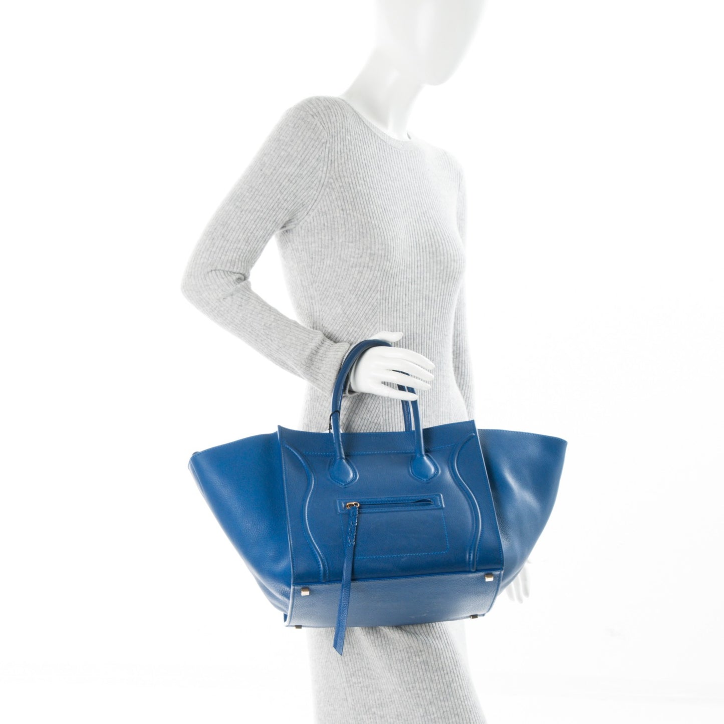 Supple Calfskin Medium Phantom Luggage Royal Blue