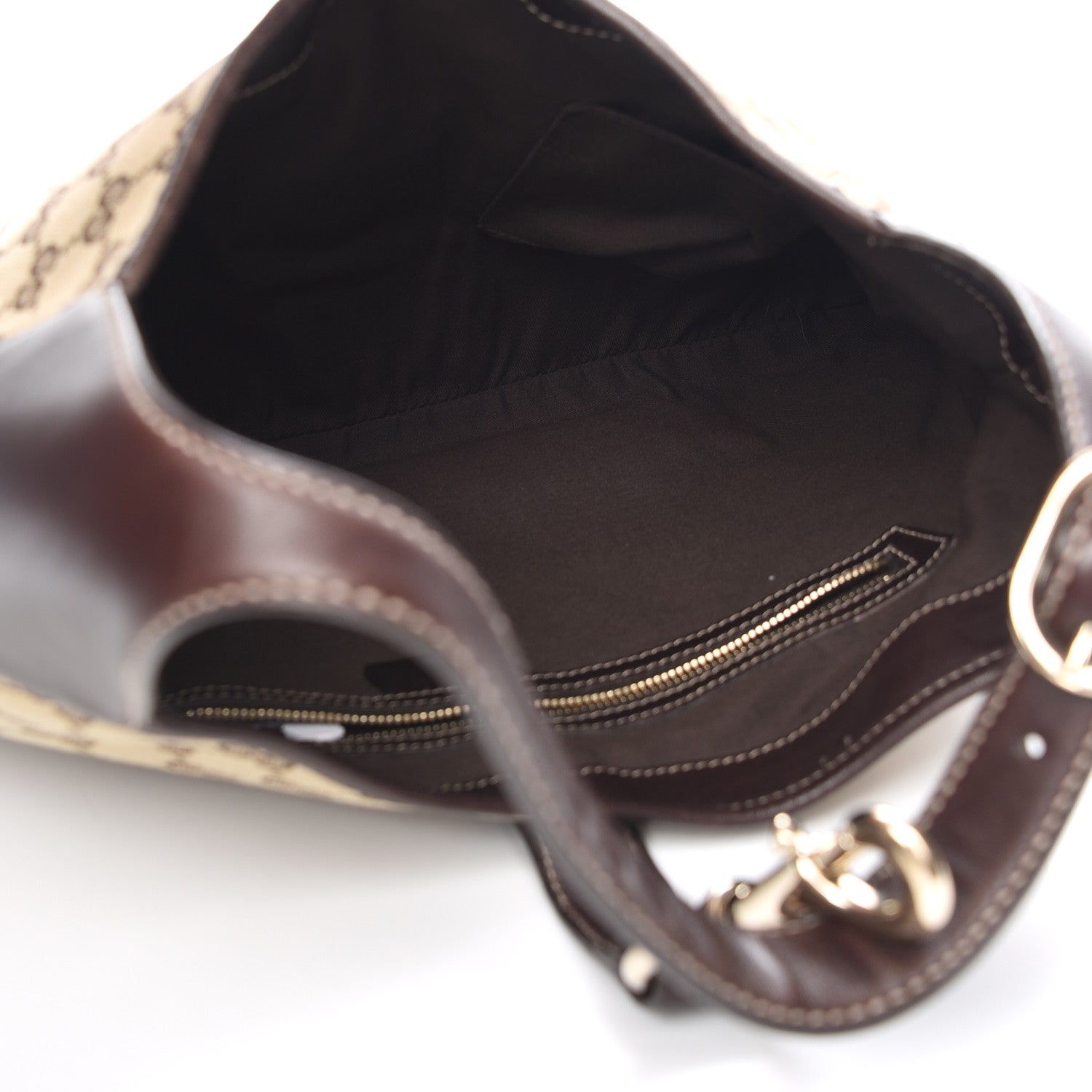 Gucci Monogram Web Jackie O Bouvier Hobo Dark Brown 5 of 7