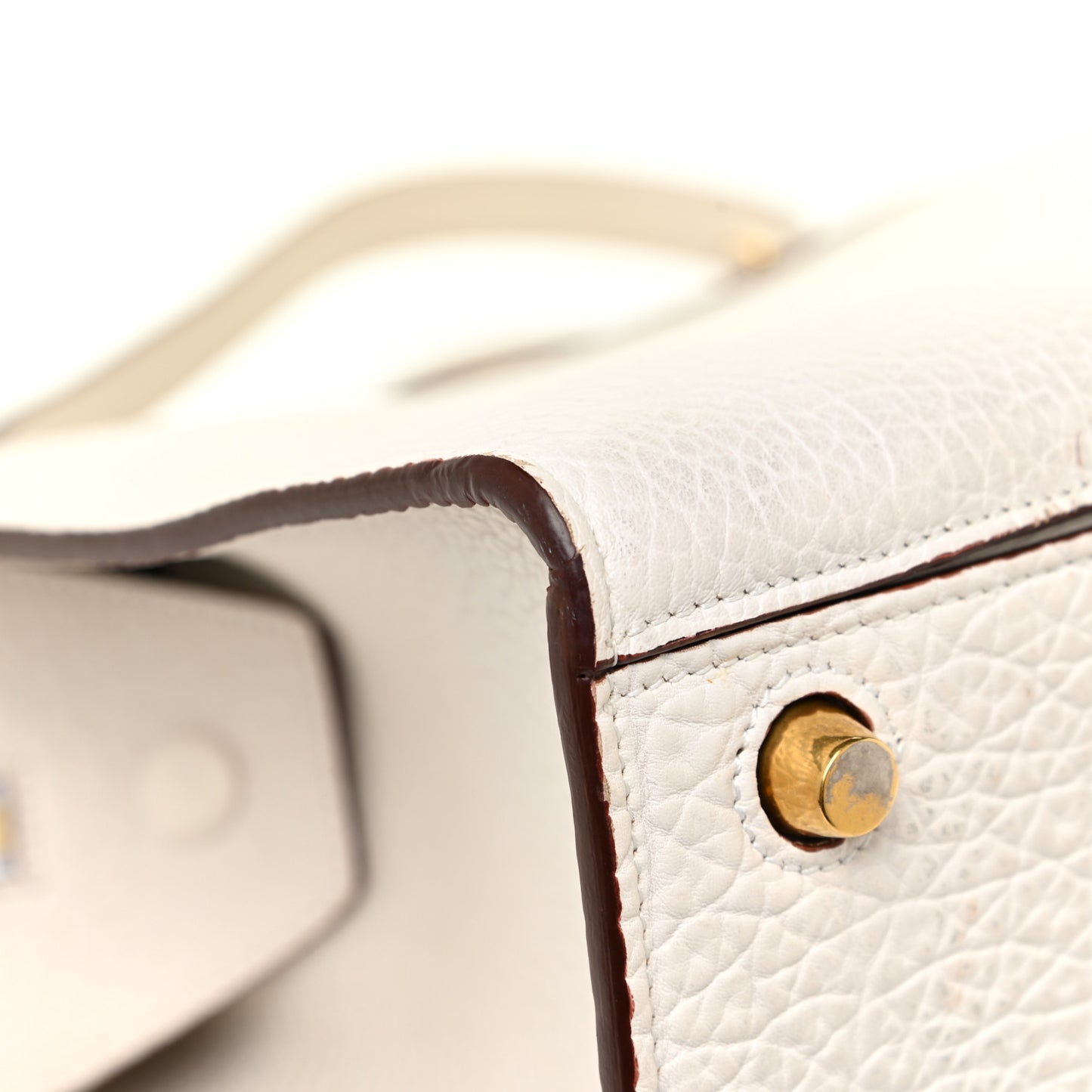 Bullhide Calfskin Medium Ring Bag White