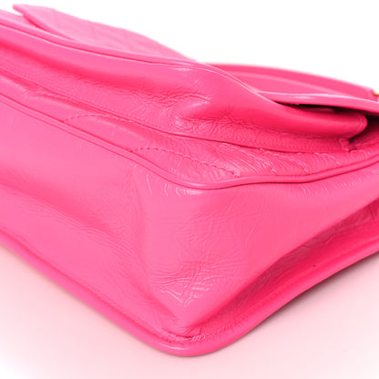 Saint Laurent Crinkled Calfskin Matelasse Monogram Medium Niki Chain Satchel Rose Glow 7 of 7