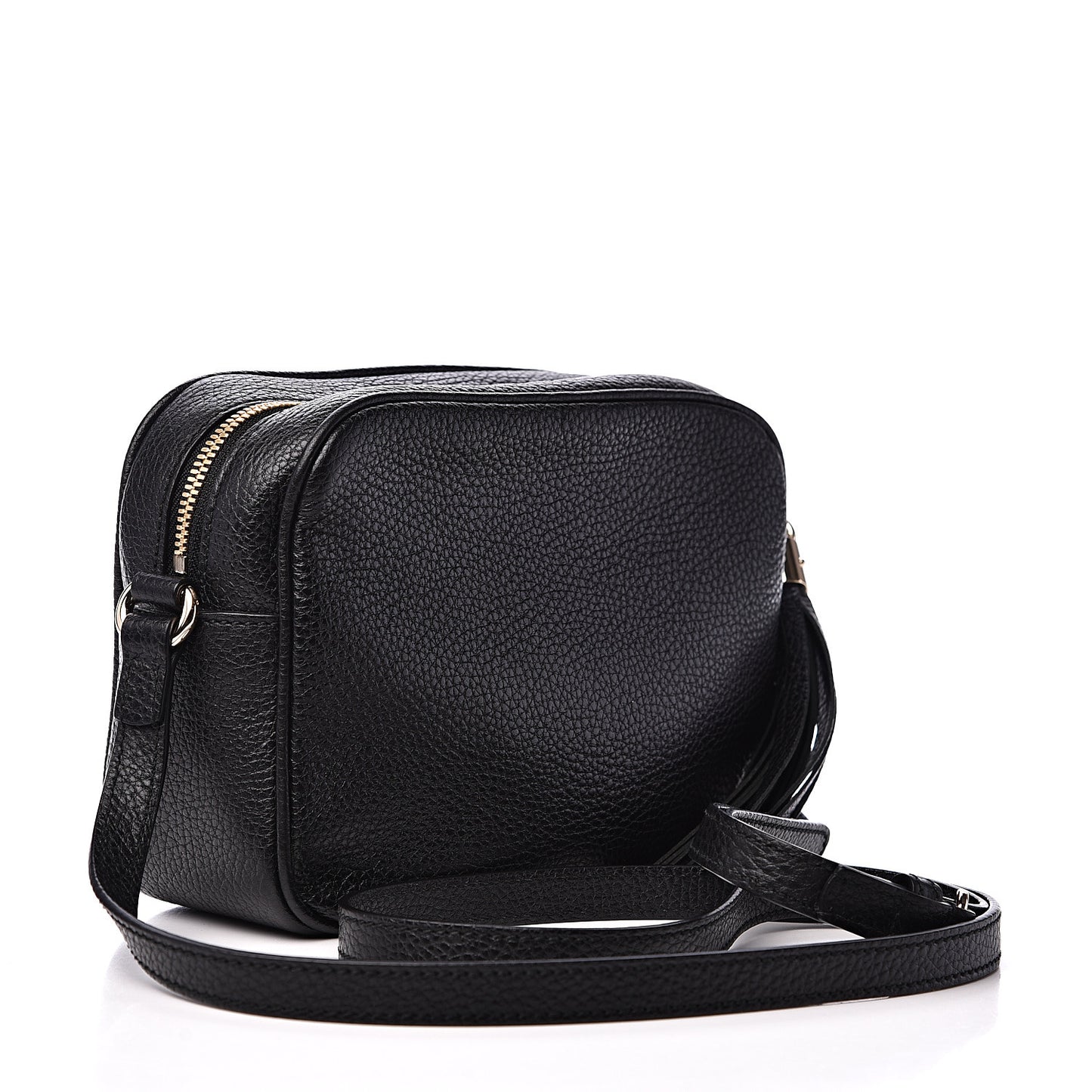 Pebbled Calfskin Small Soho Disco Bag Black