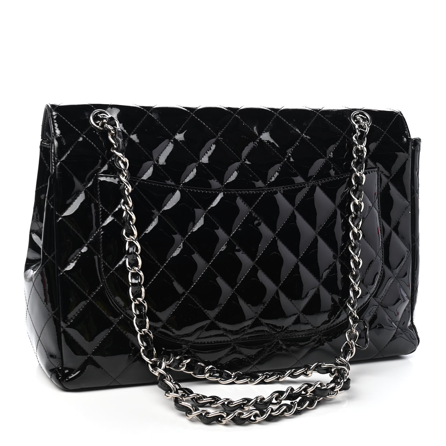 Chanel Patent Quilted Maxi Single Flap Black 3 of 11