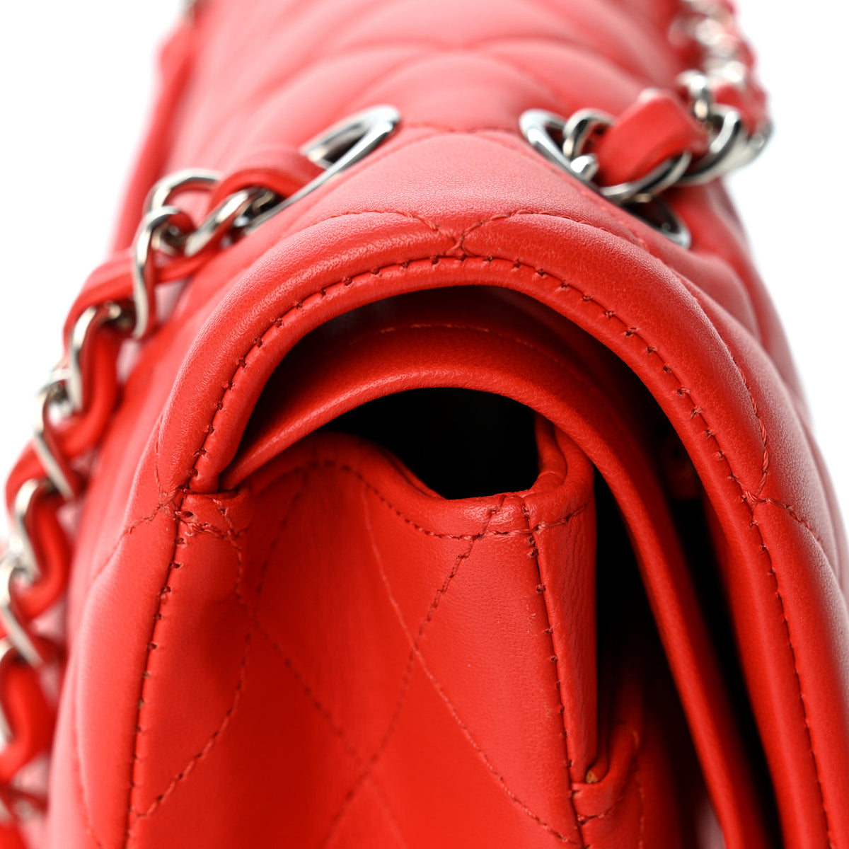 Chanel Lambskin Quilted Medium Double Flap Red 11 of 12