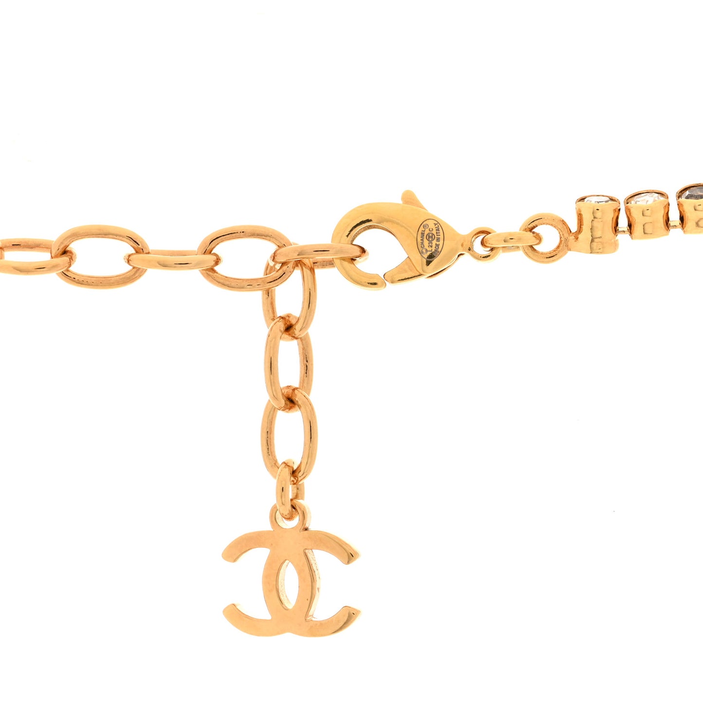 Metal Crystal CC Marquise Choker Gold