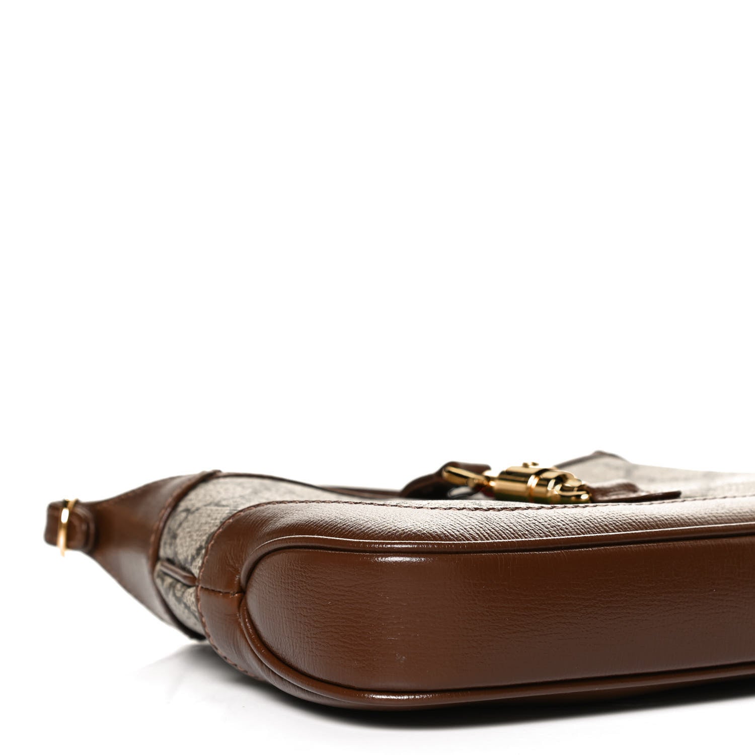 Gucci GG Supreme Monogram Azalea Calfskin Web Mini Jackie 1961 Hobo Beige Ebony Brown Sugar 9 of 13