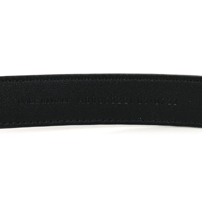 Saint Laurent Patent Calfskin Snakeskin Embossed Maillon 20mm Cintura Belt 85 34 Black 4 of 5