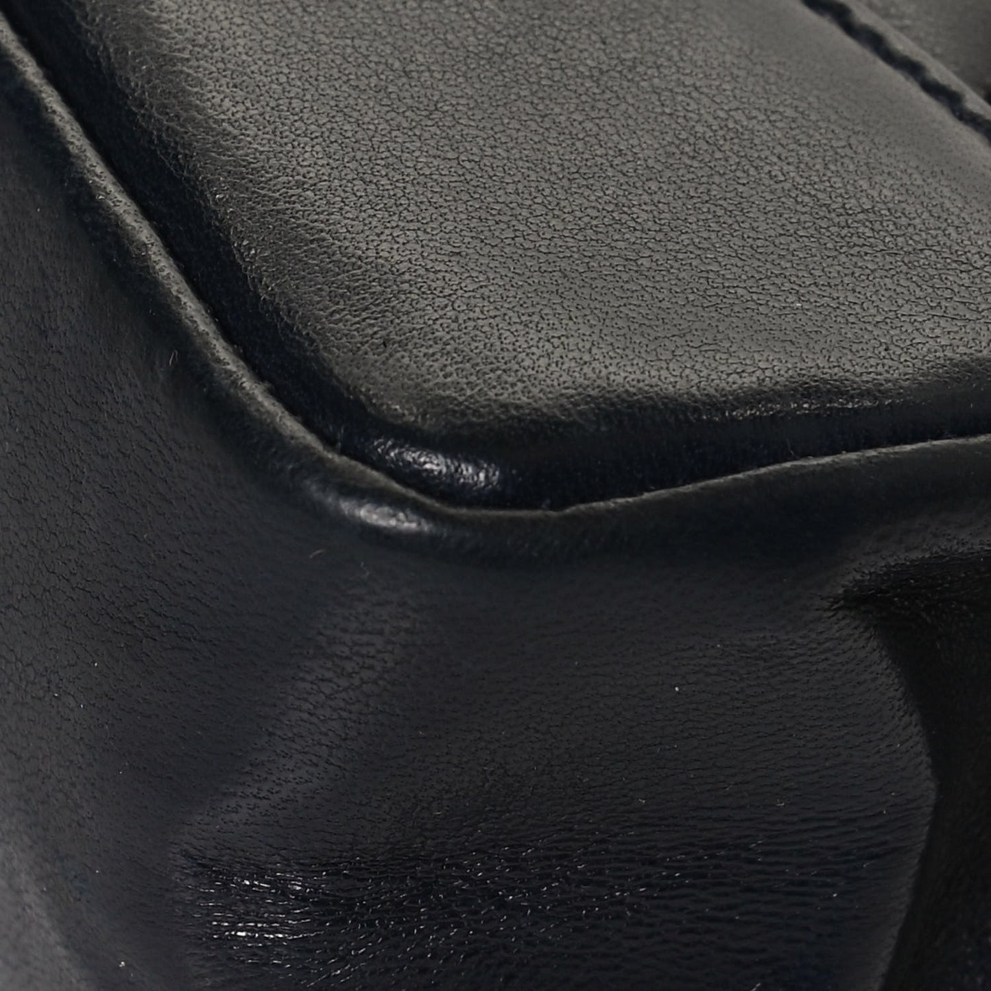 Aged Calfskin Quilted Small 31 Shopping Bag Navy