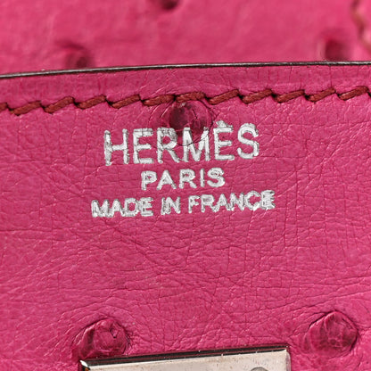 Hermes Ostrich Birkin 25 Fuchsia 5 of 6
