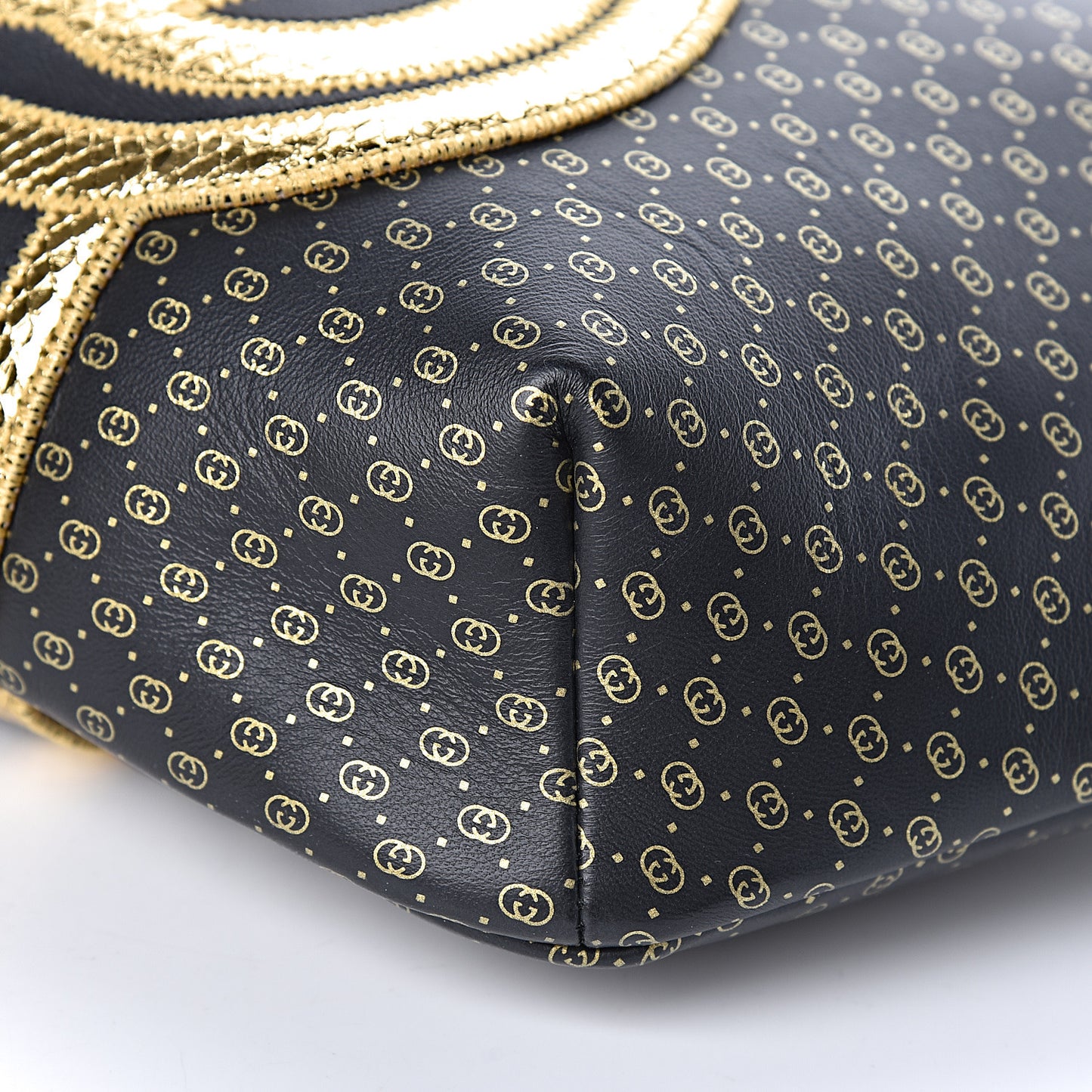 X DAPPER DAN Calfskin Laminated Ayers GG Micro Monogram Mens Belt Bag Black