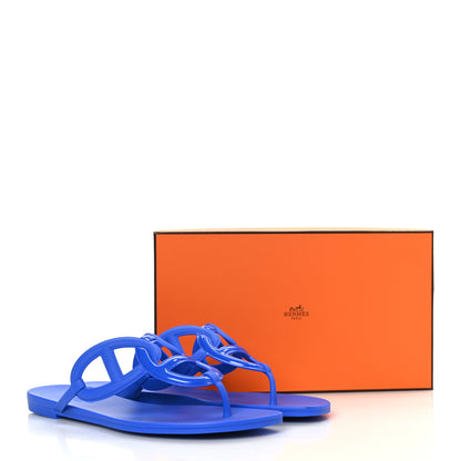 Hermes Rubber Womens Egerie Sandals 41 Bleu Outremer 8 of 8