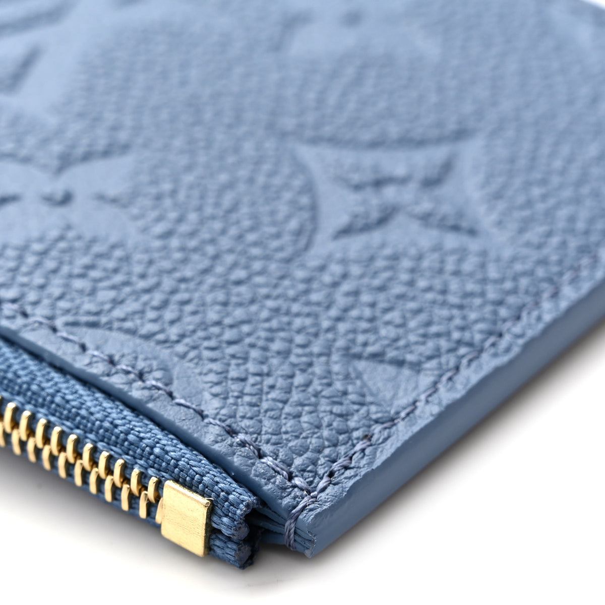 Empreinte Monogram Zipped Romy Card Holder Blue Jeans