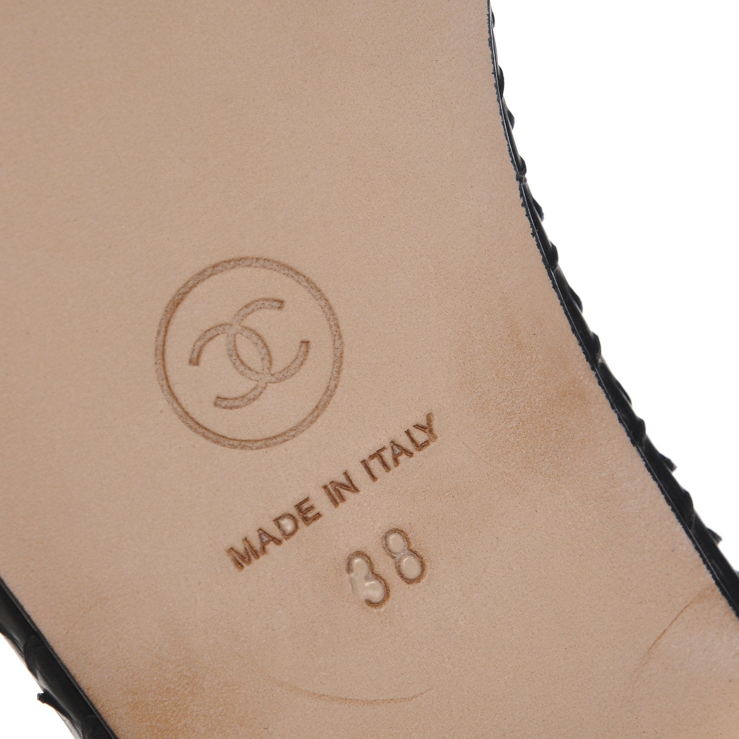 Chanel Python CC Thong Sandals 38 Beige Clair 7 of 7