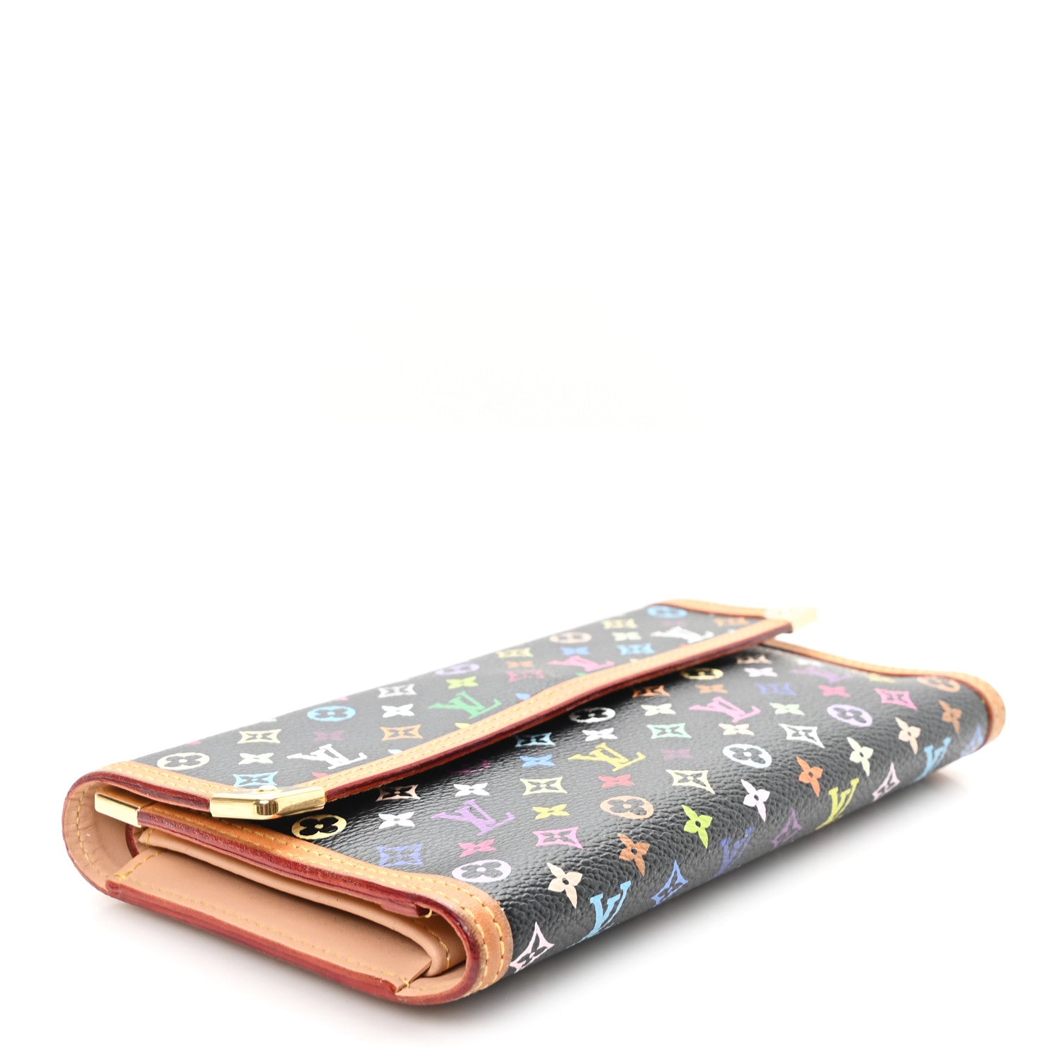 Louis Vuitton Monogram Multicolor Porte Tresor International Wallet Black 4 of 6