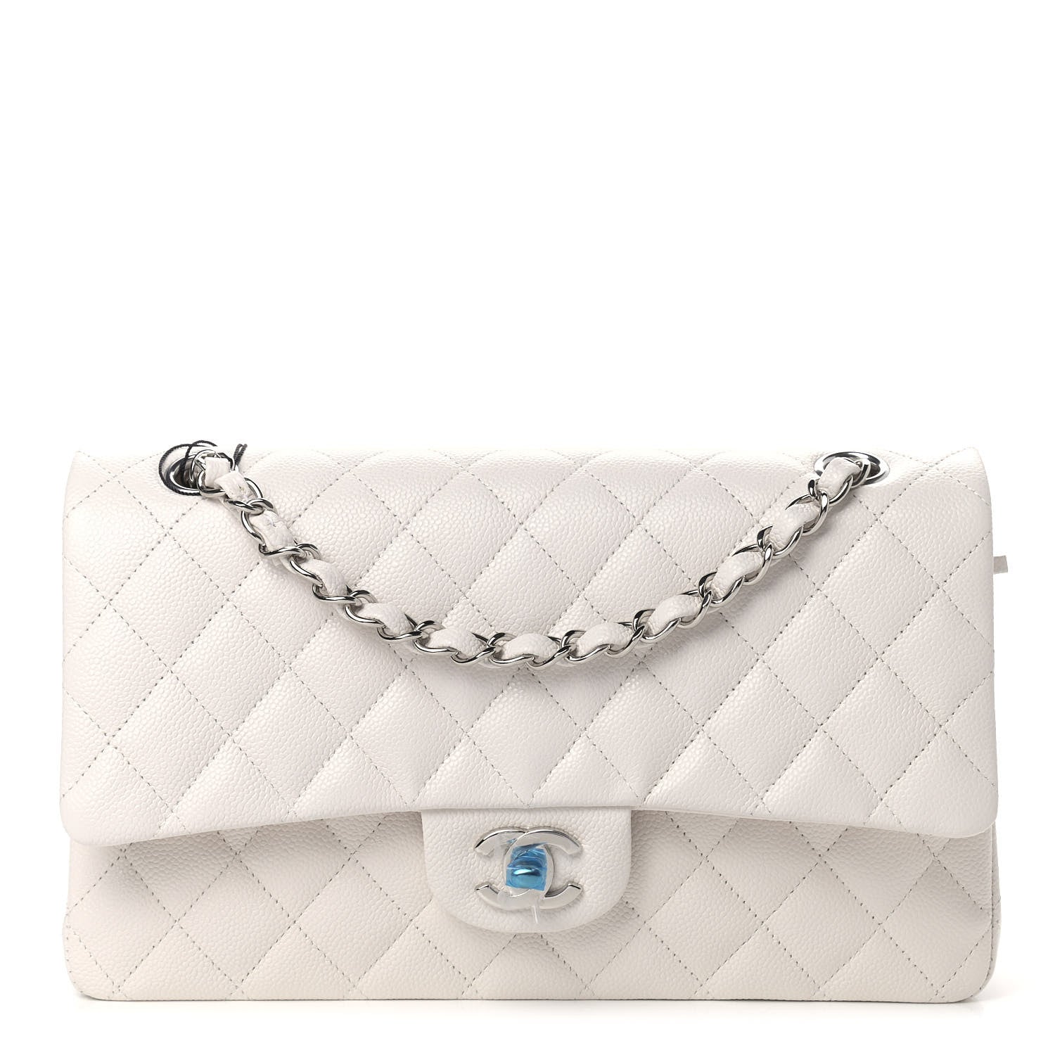 Chanel Caviar Quilted Medium Double Flap White 1 of 9
