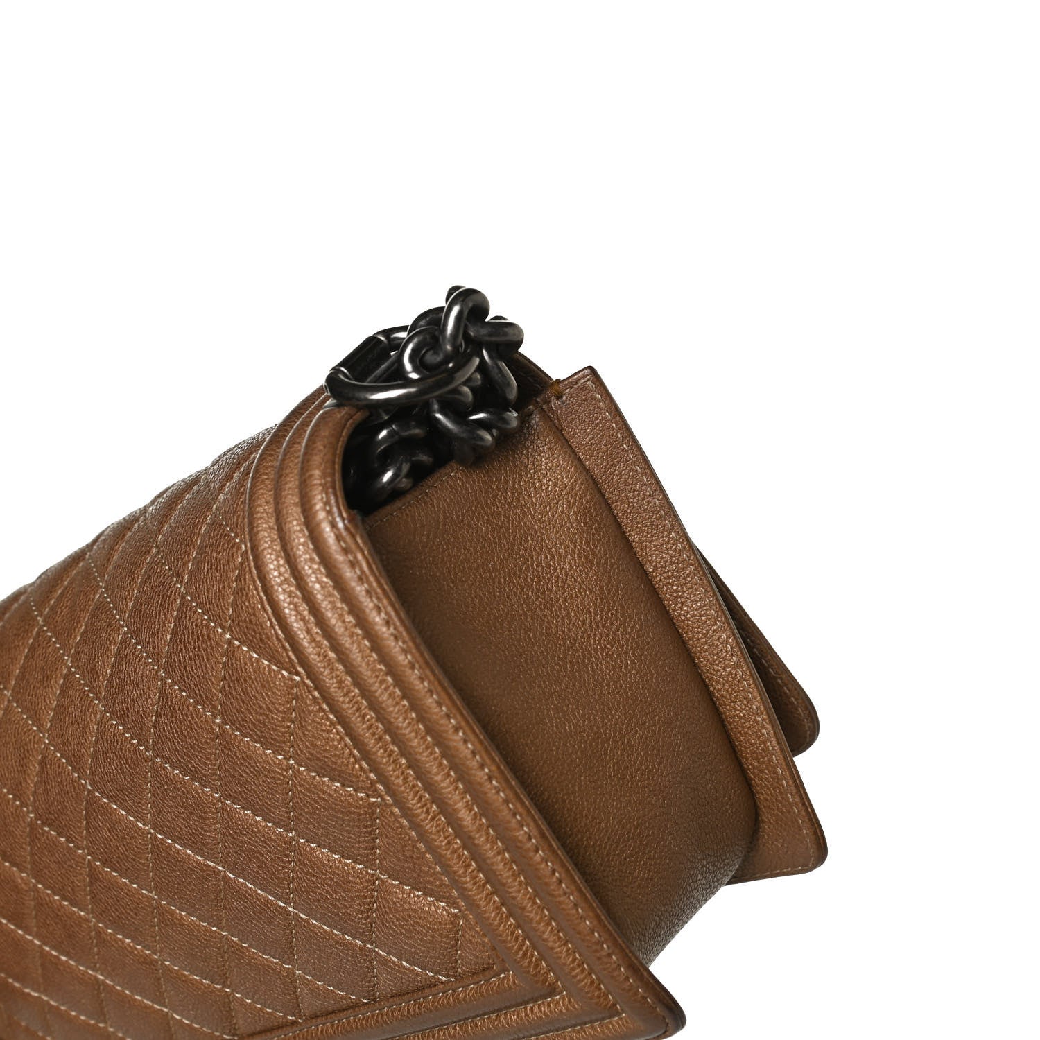 Chanel Metallic Calfskin Quilted Medium Boy Flap Dark Gold 13 of 18
