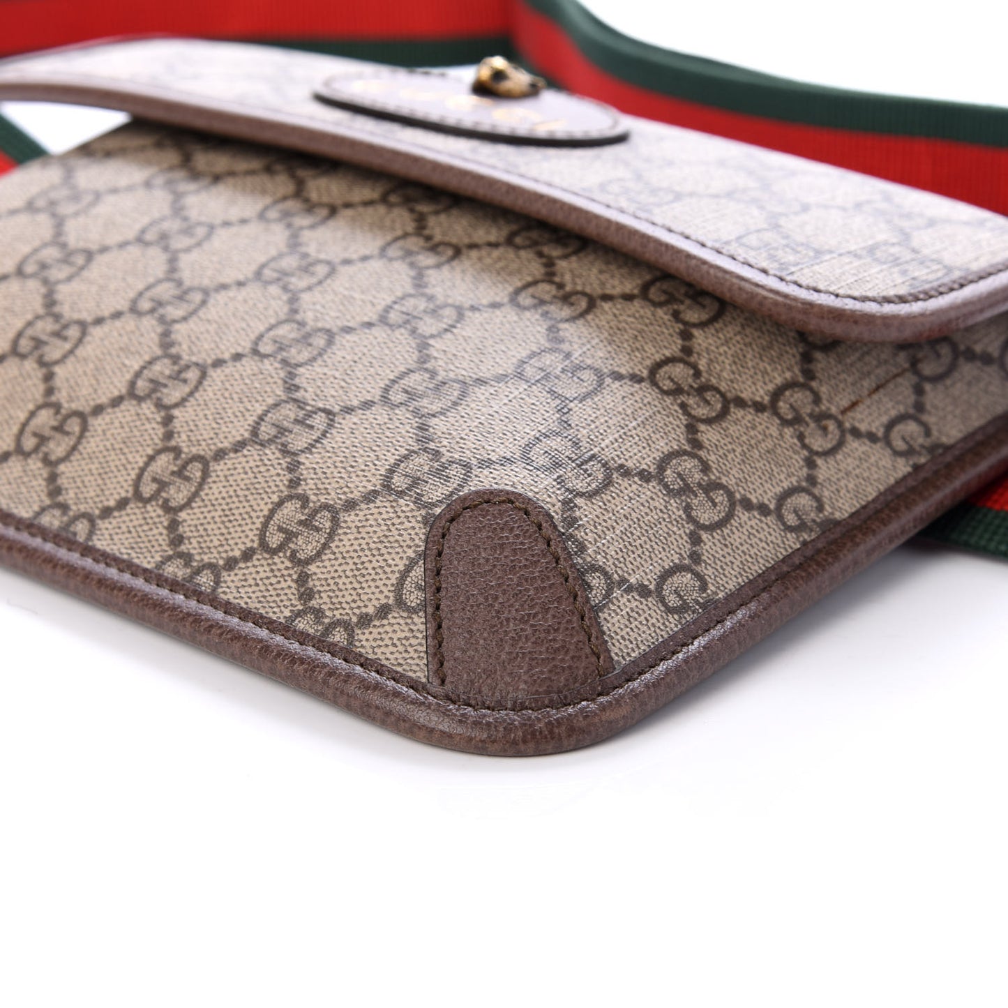 GG Supreme Monogram Neo Vintage Web Belt Bag Brown