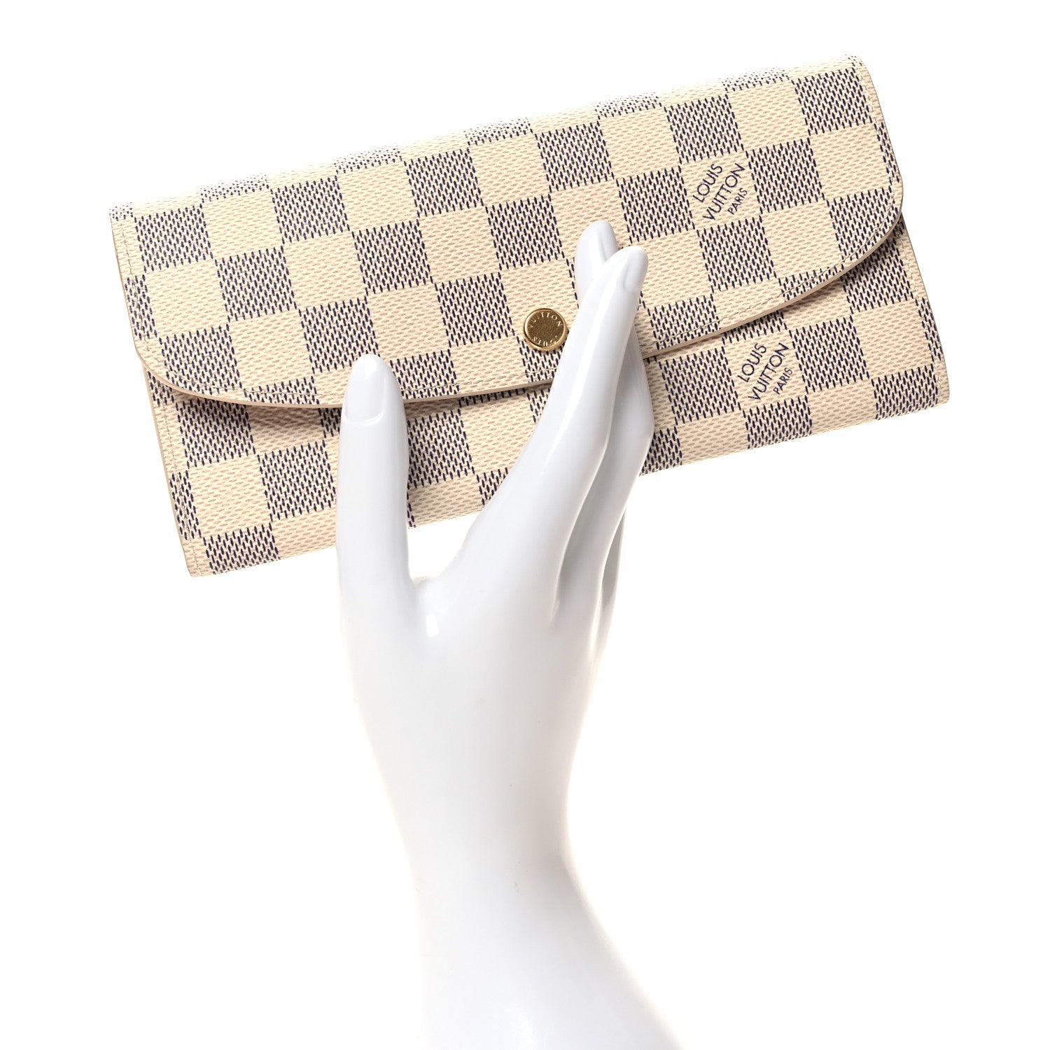 Louis Vuitton Damier Azur Emilie Wallet Rose Ballerine 2 of 8