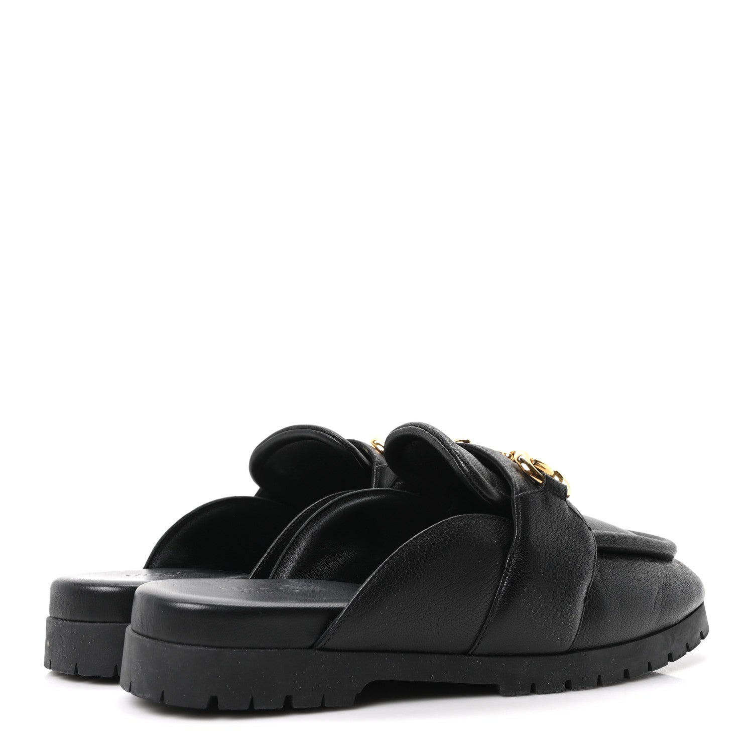 Gucci Goatskin Auroville Horsebit Mules 39.5 Black 5 of 9