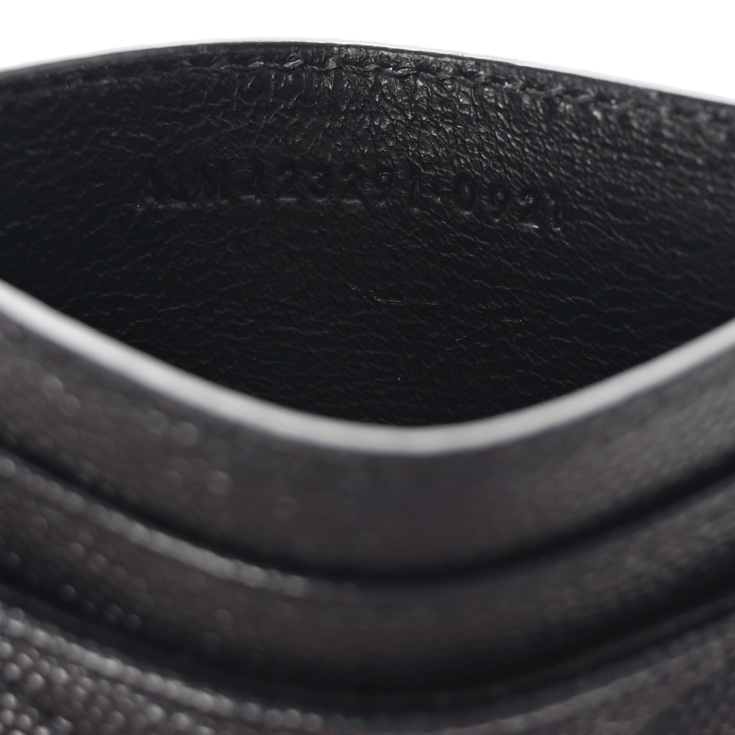 Saint Laurent Grain De Poudre Matelasse Chevron Monochrome Monogram Credit Card Case Black 7 of 8