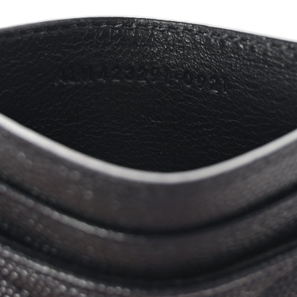 Saint Laurent Grain De Poudre Matelasse Chevron Monochrome Monogram Credit Card Case Black 7 of 8
