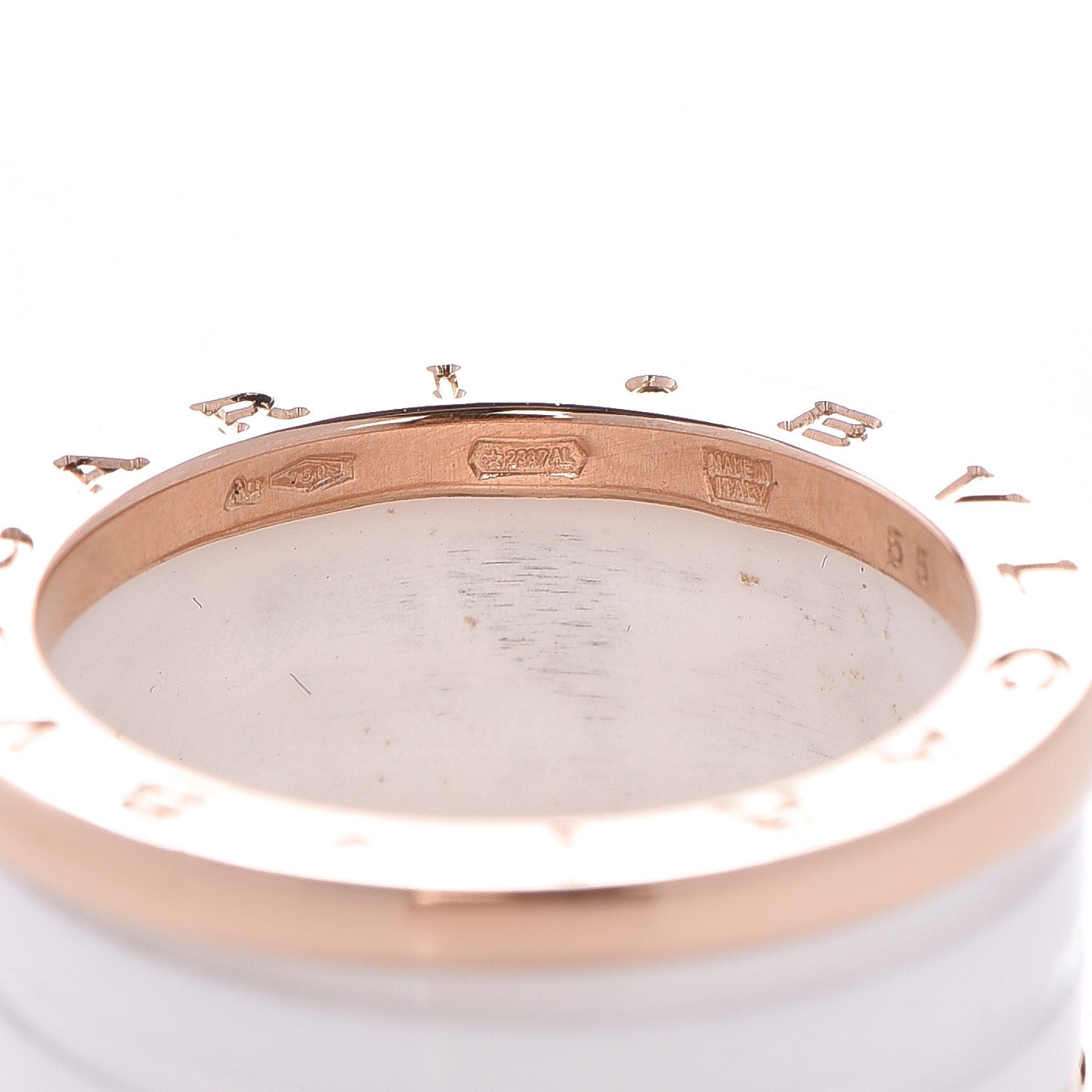 Bulgari 18K Rose Gold White Ceramic B.Zero1 Four-Band Ring 55 7.25 3 of 6