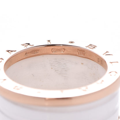 Bulgari 18K Rose Gold White Ceramic B.Zero1 Four-Band Ring 55 7.25 3 of 6